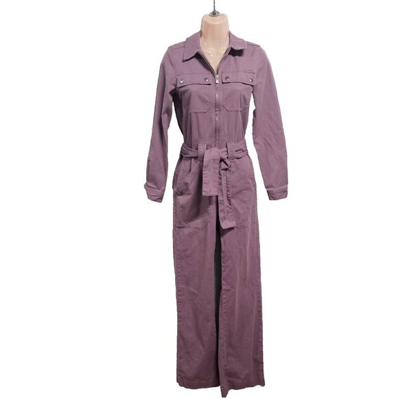 Sezane Pants - Sezane Paris Roby Women Jumpsuit Size 34 Grape Distressed